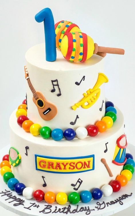 Music Themed 1st Birthday Cake, 3rd Birthday Cakes For Boys, Birthday Cakes Boys, Images Of Cakes, Birthday Cake Music, Music Birthday Cakes, Music Themed Birthday, Bolo Musical, Cake Music