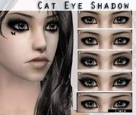 Mod The Sims - Makeup Cat Eye Shadow, Emo Eye Makeup, Emo Eyeliner, Emo Makeup Looks, Sims 3 Makeup, Sims 2 Makeup, Cat Eye Look, Sims 2 Hair, Makeup Gallery