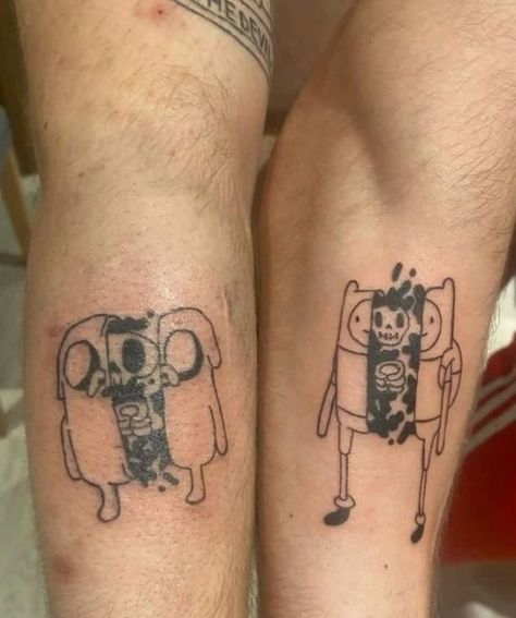 Matching tattoo adventure time Adventure Time Friend Tattoo, Adventure Time Snail Tattoo, Adventure Time Matching Tattoos, Matching Adventure Time Tattoos, Marceline Tattoo Ideas, Matching Tattoos Siblings, Matching Sibling Tattoos, Silly Tattoos, Breaking Bad Tattoo