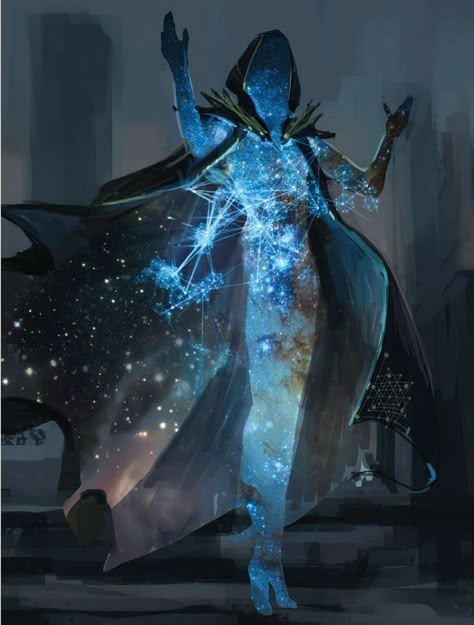 Star Creature Fantasy Art, Aeon Pathfinder, God Of Magic Fantasy Art, Space God Art, Astral Character, Demi God Character Design, Cosmic Character Design, Celestial Character Design, Celestial Warlock