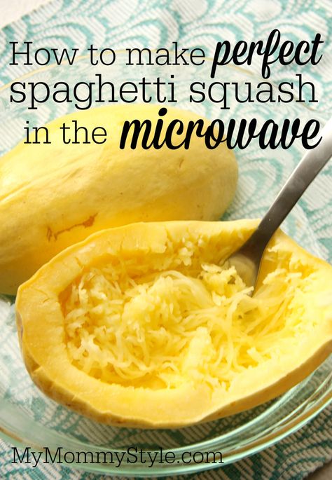 embrace the mom you are Spaghetti Squash Microwave, Perfect Spaghetti, Gluten Free Substitutes, Spaghetti Squash Recipes, Microwave Recipes, Squash Recipes, Spaghetti Squash, Veggie Dishes, Vegetable Dishes