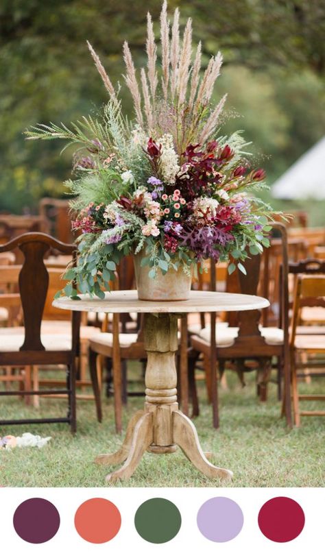 wild grasses eucalyptus fall floral Wedding Ceremony Floral Arrangements, Florist Inspiration, Wild Flower Arrangements, Rustic Flower Arrangements, Table Flower Arrangements, Tafel Decor, Fall Flower Arrangements, Church Flower Arrangements, Flowers And Greenery