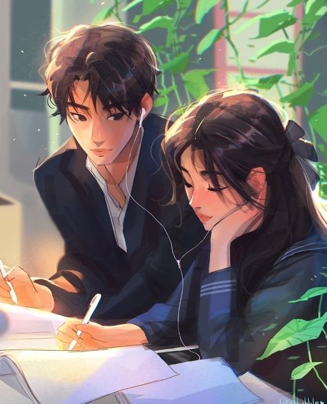 Couple Digital Art Cute, Take Your Time Wallpaper, Lydia Elaine Art, Cozy Drawing Illustration, Some Cute Drawings, Casal Drawing, Drawing Of Couples In Love, Anime Scenes To Draw, Me As Character