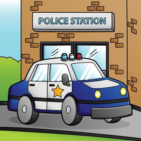 Police Car Cartoon Colored Vehicle Illustration Police Car Cartoon, Vehicle Illustration, Eid Cards, Police Car, Police Station, Activity Ideas, Car Cartoon, Police Cars, Vector Art