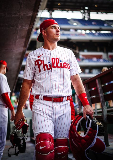 Jt Realmuto Phillies, Realmuto Phillies, Jt Realmuto, Emily Core, Nick Castellanos, Catching Feelings, Philly Sports, Sports Flags, Phillies Baseball