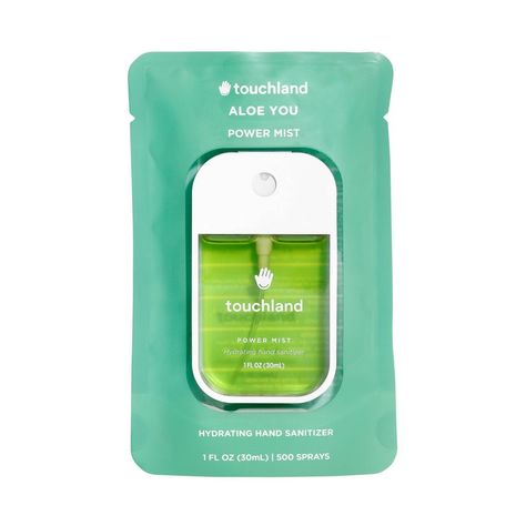 The award-winning hydrating hand sanitizer mist that feels as good as it looks. Say so long to sticky, goopy hand sanitizers, and hello to our really good, really cute hand sanitizing mist that not only cleans your hands, but makes them soft to touch, and smell good, too. Every bottle of Touchland Power Mist is packed with good-for-you, vegan, and not-sticky ingredients like Aloe Vera and essential oils that spritz lightly and evenly to keep your hands happy (not dry). Scent description: A clean Hand Sanitizer Touchland Aesthetic, Touch Land Hand Mist, Green Wishlist, Touch Land, Spray Hand Sanitizer, Scent Description, Aloe Juice, Sephora Skin Care, Tropical Scent