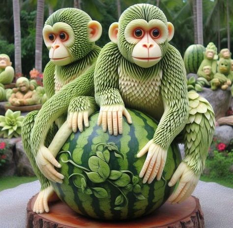 Amazing Food Platters, Fruit Creations, Watermelon Art, Decorações Com Comidas, Food Sculpture, Amazing Food Decoration, Amazing Animal Pictures, Amazing Food Art, Creative Food Art