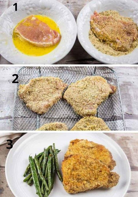 Pork Chops Bread Crumbs, Pork Loin Chops Recipes, Pork Chops And Sauerkraut, Pork Chops Bone In, Crunchy Bread, Air Fryer Pork, Breaded Pork Chops, Air Fryer Pork Chops, Pork Chop Dinner