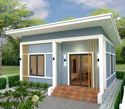 23x23 Feet Small Cabin Plans 7x7 Meter 1 Bed 1 Bath Shed PDF plan (A4 Hard Copy) | eBay 2 Story House Design, Micro House Plans, Small Farmhouse Plans, Apartment Exterior, Modern Small House Design, Building Plans House, House Construction Plan, Garage Apartment, Small House Plan