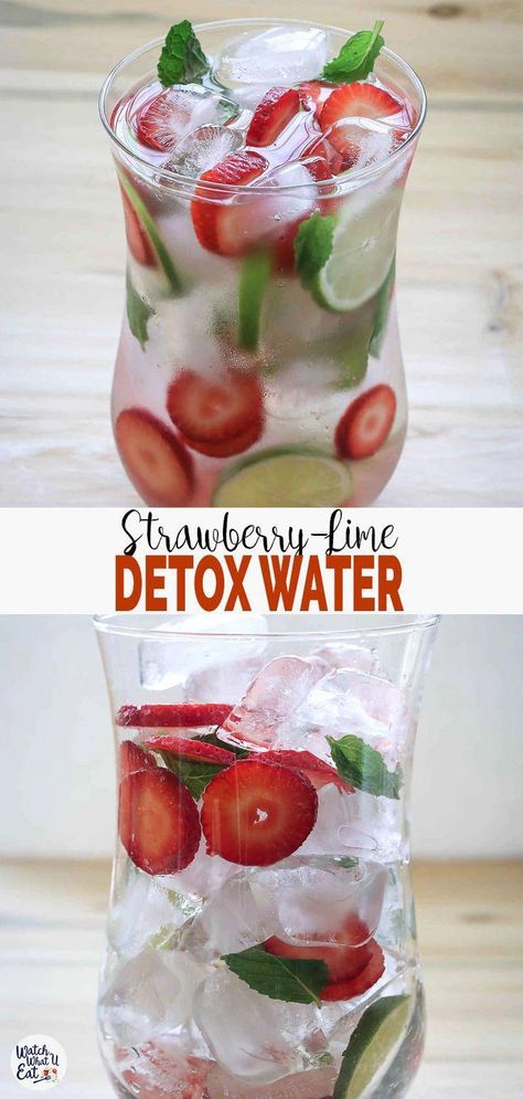 Strawberry Detox Water, Veggie Juice, Full Body Detox, Strawberry Lime, Lemon Diet, Healthy Strawberry, Infused Water Recipes, Smoothie Detox, Fruit Infused Water