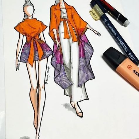 Croquis Illustration, Fashionillustration Sketch, Illustration Markers, Model Illustration, Fashion Croquis, What Is Fashion Designing, Fashion Model Sketch, Fashion Design Drawing, Fashion Figure Drawing