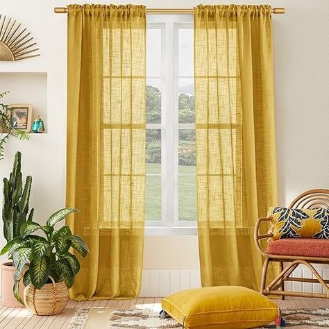 Amazon.com: SHINELAND 96 Inch Long Retro Curtains Drapes for Living Room 2 Panel Set,Mid Century Modern Funky Light Filtering Semi Sheer Window Panel Curtain,Gold Mustard Yellow : Home & Kitchen Mustard Drapes Living Rooms, 96 Inch Curtains, Mustard Yellow Curtains, Yellow Window, Bedroom Dark, Retro Curtains, Drapes For Living Room, Yellow Curtains, Mid Century Living Room