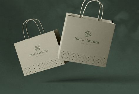 Maria Bonita - Brand & Identity on Behance Luxury Paper Bag, Green Packaging, Spa And Salon, Paper Bag Design, Illustrator Design Tutorial, Graphic Design Brochure, Packaging Template, Luxury Branding Design, Branding Design Packaging