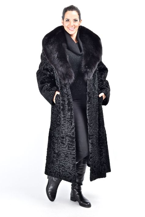 FINE SWAKARA BROADTAIL FUR COAT lamb PERSIAN & BLACK BLUE FOX astrakhan no mink | eBay Swakara Fur Coat, Woman Style, Fur Coats, Shearling Coat, Coat Outfits, Winter Coats, Mink Fur, Women's Coats, Fur Jacket