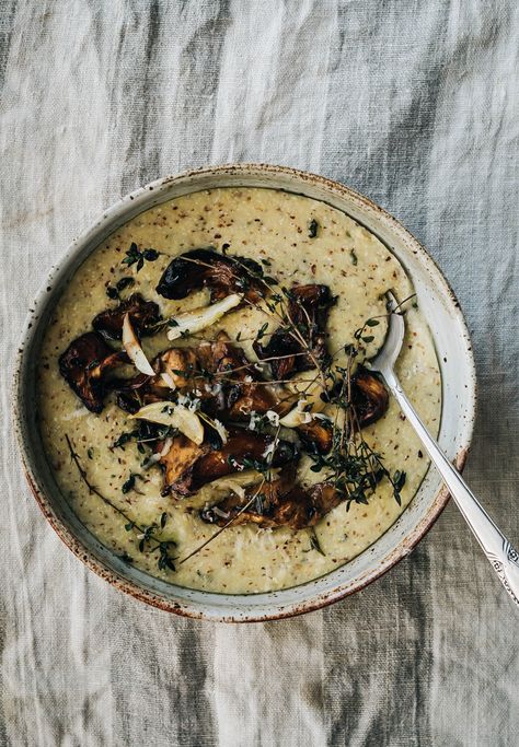 Wild Mushroom Polenta Bowls - Dishing Up the Dirt Mushroom And Polenta Recipes, Creamy Polenta With Balsamic Mushrooms And Onions, Polenta Bowls, Mushroom Fennel Soup, Creamy Polenta With Mushrooms, Autumn Dishes, Wild Mushroom Polenta, Mushroom Polenta, Alkaline Meals