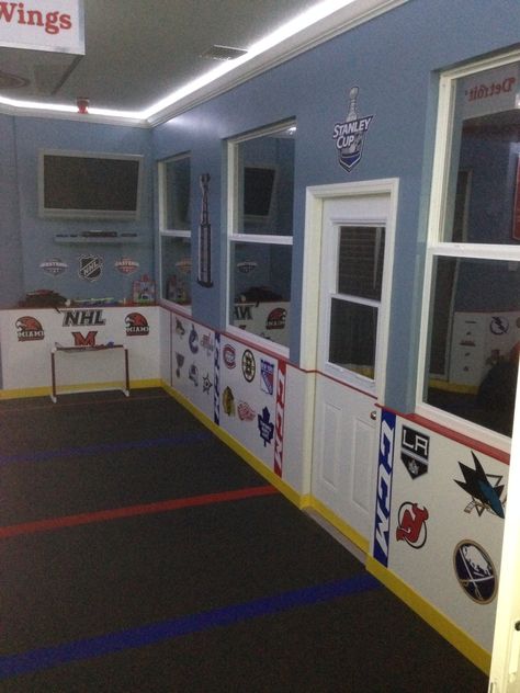 Ice Hockey Room, Hockey Toys, Hockey Room, Sport Quotes Motivational, Enclosed Patio, Toddler Rooms, Hockey Fans, Toy Rooms, Ice Hockey