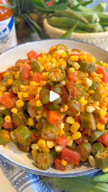 Christin on Instagram: "Corn Okra Creole is such a great summer side dish. Corn, okra, and diced tomatoes combine with creole spices to make a fresh, healthy, and flavorful dish.  Recipe link in bio https://spicysouthernkitchen.com/corn-okra-creole/  #corn #okra #southern #southernfood #southerncooking #instafood #foodporn #food #foodblogger #foodstagram #easyrecipes #easyrecipe #yummy #summer" Corn Okra And Tomatoes Recipe, Okra Corn And Tomatoes Recipe, Creole Corn, Okra Dishes, Okra And Tomato Recipe, Creole Spice, Okra And Tomatoes, Okra Recipes, Summer Side Dish