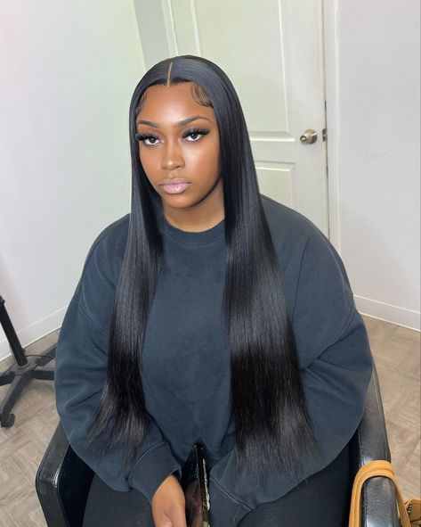 Glueless Frontal Wig, Frontal Wig Install, Sew In Wig, Sleek Ponytail Hairstyles, Sew In Hairstyles, Wig Install, Flat Iron Hair Styles, Braids With Weave, Hair Styler