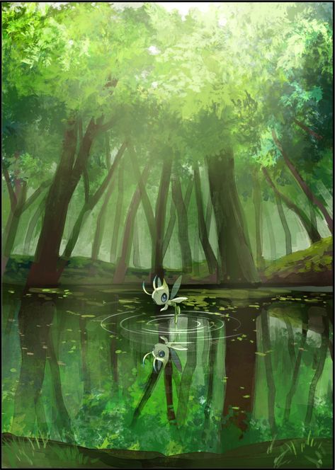 Celebi Pokemon, Pokemon Live, Grass Type Pokemon, Pokemon Red Blue, Mythical Pokemon, Pokemon Backgrounds, Pokemon Poster, Pokemon Eeveelutions, Manga Picture