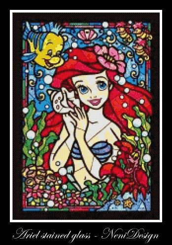 Princesa Ariel Disney, Disney Stained Glass, Ariel Disney, Images Disney, Disney Princess Ariel, Art Stained, Disney Ariel, Art Disney, Princess Cartoon