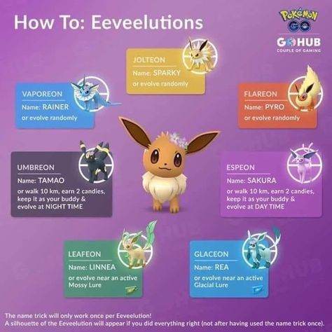 Eevee Pokemon Go, Pokemon Type Chart, Pokemon Tips, Pokemon Guide, Eevee Pikachu, Pokemon Breeds, Pokemon Eeveelutions, Eevee Evolutions, Shiny Pokemon