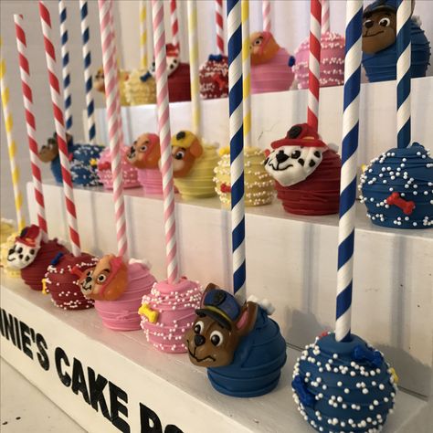 Paw patrol cakepops Paw Patrol Cakepops, Paw Patrol Birthday Decorations, Paw Patrol Birthday Theme, Pop Cake, Cake Pop Decorating, Desserts Ideas, 2 Birthday, Paw Patrol Birthday, Birthday Idea