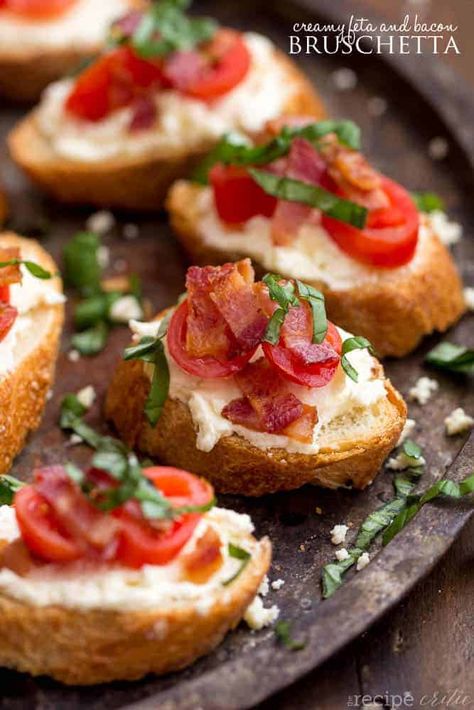 Bacon Bruschetta, Tea Pairings, Fish Supper, Creamy Feta, Tomato Bruschetta, Bacon Appetizers, Strawberry Salad, Quail Eggs, Spring Vegetables