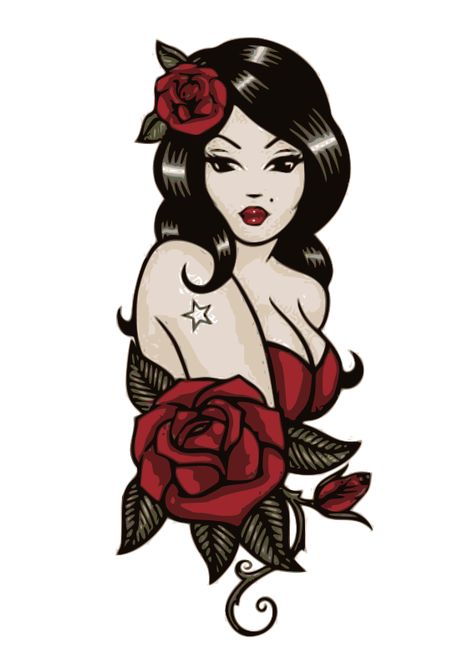 Tato Irezumi, Stile Pin Up, Art Chicano, Sailor Tattoos, Pin Up Girl Tattoo, Rockabilly Art, Pin Up Drawings, Tattoo Old School, Old School Tattoo Designs