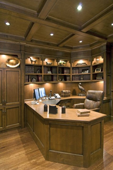 Home Office. Traditional Home Offices, World Office, Old World Kitchens, Law Office Decor, Home Office Design Ideas, Traditional Home Office, Office Design Ideas, Home Library Design, Decor Storage