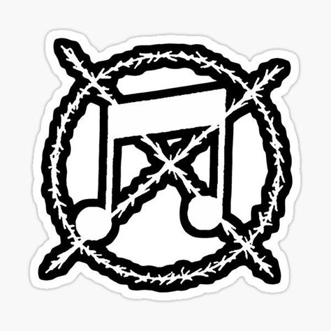 symbol for grindcore, crust punk, hardcore, and noise Music Symbol Tattoo, Not Music, Music Symbols, Symbol Tattoos, Music Stickers, Hardcore Punk, Peace Symbol, Color Patterns, Album Covers