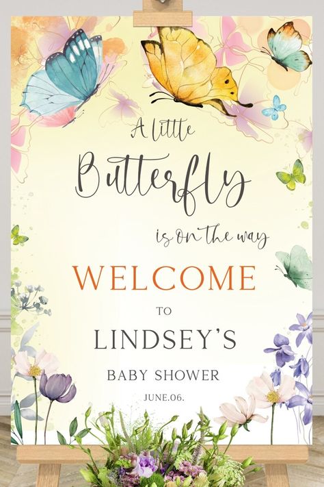 Butterfly Baby Shower Welcome Sign Template, Floral Welcome Sign Digital Download - Etsy.de Welcome Board Design, Floral Welcome Sign, Welcome Board, Welcome Boards, Butterfly Baby Shower, Welcome Sign Template, Shower Welcome Sign, Butterfly Baby, Baby Shower Welcome Sign