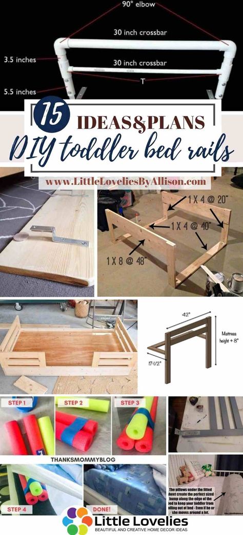 Twin Bed Rails, Diy Guard Rail For Bed, Toddler Bed Side Rail, Dyi Bed Rail, Diy Bumpers For Toddler Bed, Diy Bedrails Kids, Bed Safety Rail Diy, Diy Bed Rail Toddler, Crib Mattress Bunk Bed Diy