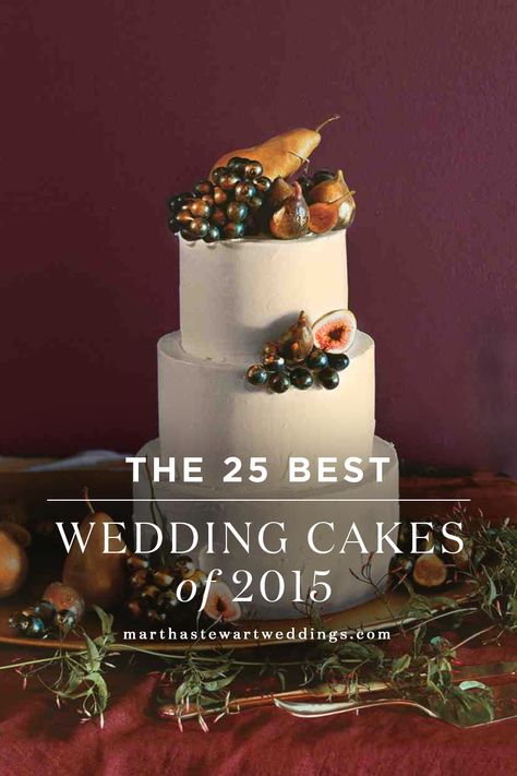 The 25 Best Wedding Cakes of 2015 | Martha Stewart Weddings Martha Stewart Wedding Cakes, Martha Stewart Wedding, Best Wedding Cakes, Martha Weddings, Wedding Cake Ideas, Wedding Cake Recipe, Naked Cakes, Delicious Cake Recipes, Cool Wedding Cakes