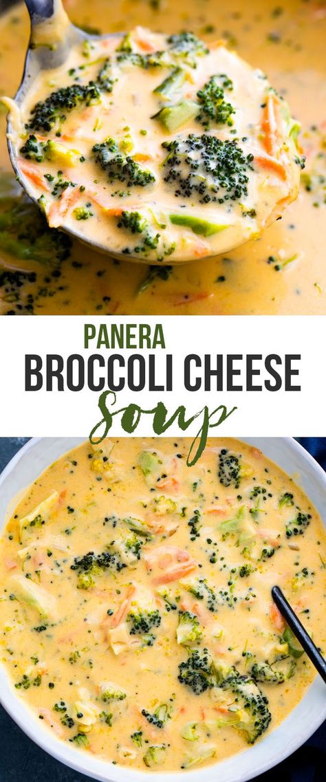 Panera Broccoli Cheese Soup, Carrots Broccoli, Healthy Broccoli, Broccoli Soup Recipes, Homemade Soup Recipe, Broccoli Cheese Soup, Broccoli Cheddar Soup, Broccoli Cheese, Delicious Soup Recipes