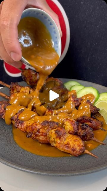 Jacky on Instagram: "I will put this peanut sauce on everything foreal 

Full recipe on kwokspots.com

#peanut #chicken #satay #recipe #airfryer" Peanut Chicken Satay, Chicken Lasagne, Chicken Satay Recipe, Honey Chicken Recipe, Satay Recipe, Satay Chicken, Taco Spaghetti, Thai Peanut Sauce, Poultry Dishes