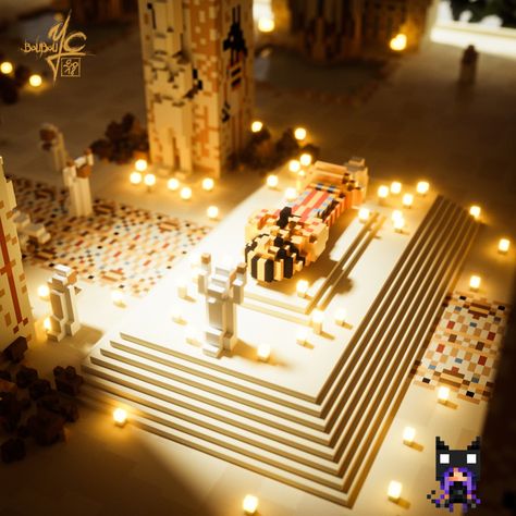 Magicavoxel - Egyptian Temple, Yannick Castaing on ArtStation at https://www.artstation.com/artwork/Wq1ly Minecraft Egyptian Temple, Minecraft Ancient Egypt, Minecraft Pyramid Interior, Minecraft Temple Interior, Egyptian Minecraft, Minecraft Egyptian Builds, Egypt Minecraft, Minecraft Pyramid, Minecraft Temple