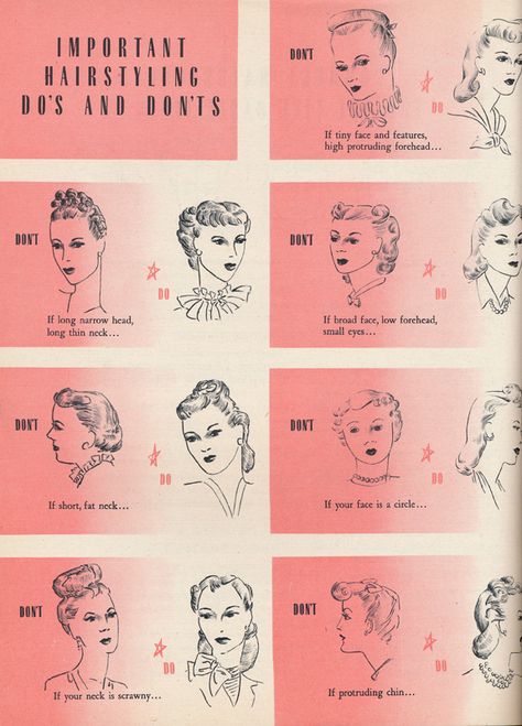 Ready for some more vintage beauty tips from Hollywood’s Ern and Bud Westmore?  Last time we covered face shapes, and today we’re covering hairstyles to compliment your face shape.     … Amazing Pantry, Covered Face, Winter Beauty Tips, Clear Containers, Retro Updo, 40s Hairstyles, 1940s Hairstyles, Haircut Types, Pin Curls