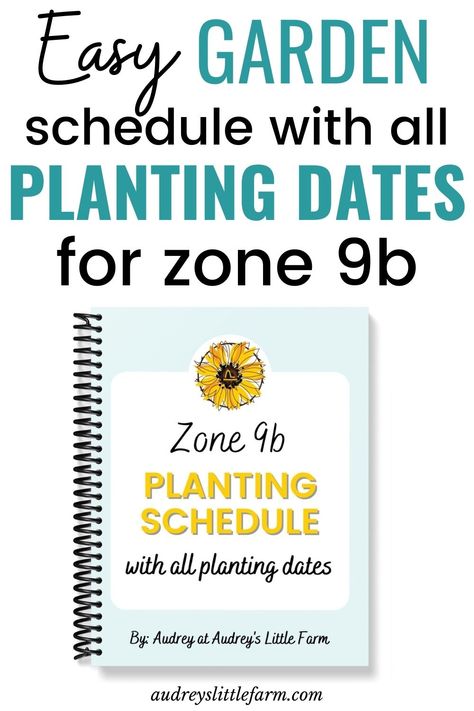 Are you a zone 9b gardener? States which include zone 9b include, California, Arizona, Texas, and Florida. If so, this planting schedule will make growing your vegetable garden so much easier. It has all of the exact planting dates for transplanting and direct seeding your crops. Be sure to click this pin and get yours today! Zone 9 Planting Schedule Herbs, Zone 9b Planting Schedule Florida, Gardening Zone 9b California, Zone 9a Planting Schedule, Zone 9b Planting Schedule, Zone 9b Landscaping California, 9b Plants, Zone 9 Planting Schedule, Vegetable Planting Schedule