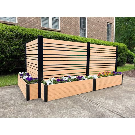 PRICES MAY VARY. DIMENSIONS: This slatted WoodTek vinyl privacy screen and planter box measures 44” H x 46” W x 9 1/2” L MAINTENANCE FREE WOODTEK VINYL: Made from state of the art WoodTek vinyl, it gives off the look and charm of wood without any of the hassle of having to stain or maintain BEAUTIFUL CEDAR COLOR FINISH: Beautiful and stylish cedar wood-like appearance. For an ash finish, search SKU EC18007 HIDE UNSIGHTLY ITEMS: Great for concealing items like garbage cans, A/C units, pool pumps, Vinyl Privacy Fence, Privacy Fence Screen, Green Initiatives, Fence Screening, Green Environment, Outdoor Privacy, Privacy Screen Outdoor, Privacy Screens, Decorative Screens