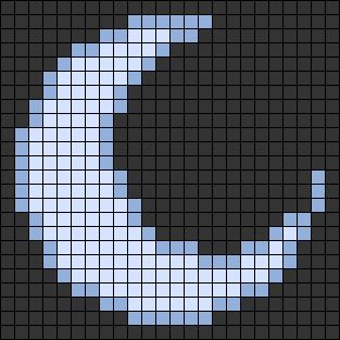 Alpha pattern #71048 | BraceletBook Minecraft Crescent Moon Template, Pixel Art Pattern Cottagecore, Alpha Patterns 20x20, 2 Color Grid Pattern, Crochet Bag Grid Patterns, Crochet Bag Pixel Pattern, Moon Pixel Art Grid, Alpha Patterns Moon, Crescent Moon Pixel Art