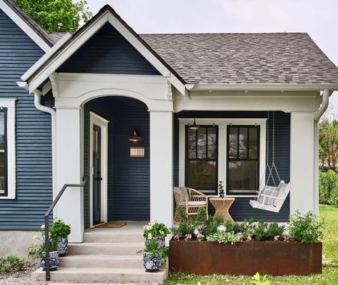 GREER Interior design (@greerinteriordesign) • Instagram photos and videos Cottage House Exterior, Bold Paint Colors, Natural Landscaping, House Exterior Ideas, Exterior House Color, Tudor Style Homes, Classic Cottage, Red Cottage, Cottage Exterior