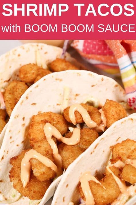 Boom Boom Shrimp Tacos, Boom Boom Shrimp, Shrimp Taco Sauce, Boom Sauce, Boom Boom Sauce, Tacos Gobernador, Taco Sauce Recipes, Shrimp Tacos Recipe, Mexican Shrimp Recipes