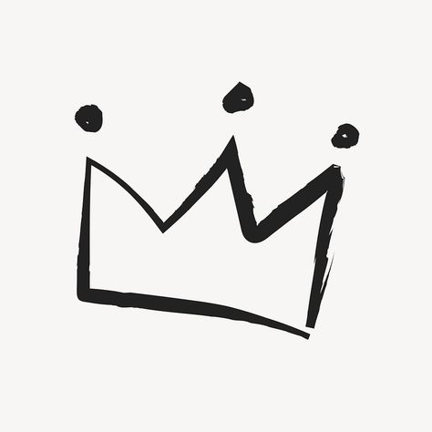 Crown sticker, cute doodle in black vector | free image by rawpixel.com / Techi Cute Crown Drawing, Crown Line Art, Crown Doodle, Crown Outline, Crown Stickers, Queen Illustration, Crown Sticker, Crown Vector, Crown Illustration