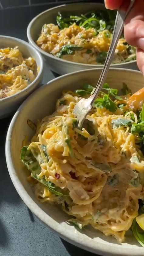 Creamy Garlic Spaghetti Squash by @sara.haven in 2022 | Healthy snacks recipes, Whole food recipes, Diy food recipes Creamy Garlic Spaghetti Squash, Creamy Garlic Spaghetti, Garlic Spaghetti Squash, Sara Haven, Chipotle Pasta, Garlic Spaghetti, Gluten Intolerance, Recipes Vegan, Health Dinner Recipes