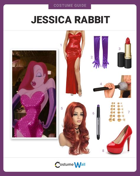 Who Framed Roger Rabbit Costume, Roger Rabbit And Jessica Costume, Jessica Rabbit Hairstyle, Rabbit Disneybound, Rabbit Hairstyle, Roger Rabbit Costume, Jessica Rabbit Halloween, Lounge Singer, Jessica Rabbit Costume