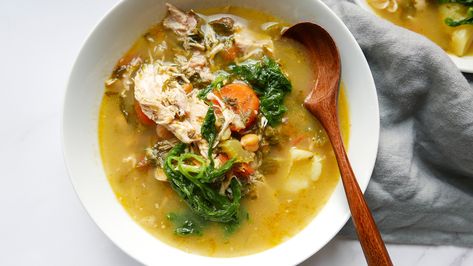 If you've never made chicken soup before, this chicken carcass soup recipe is easy enough for a soup beginner to feel like a master chef in no time. Chicken Carcass Soup, Slow Cooker Chicken Broth, Soup Recipes Uk, Panini Recipes Chicken, Easy Chicken Soup, Italian Favorites, Crockpot Recipes Beef, Grilling Chicken Breast, Baked Chicken Breast