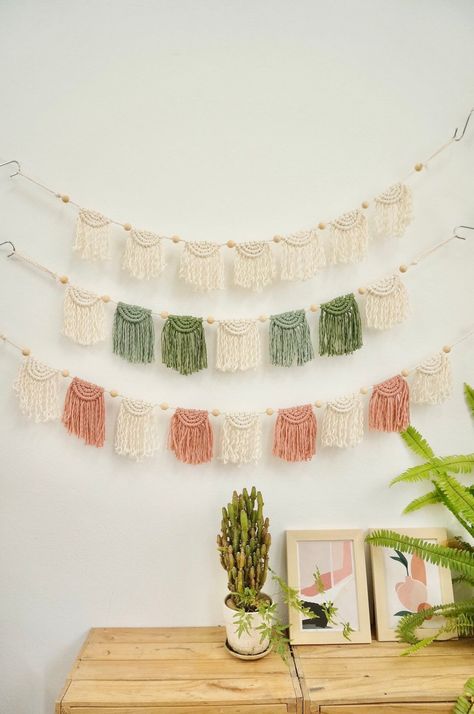 Macrame Garland, Colorful Macrame Bunting, Boho Banner Decor, Teen Room Decor, Party Decoration, Macrame Flag, Graduation Party - Etsy Australia Macrame Classroom Decor, Macrame Stand, Macrame Flag, Macrame Birthday, Boho Banner, Macrame Bunting, Macrame Banner, Twisted Macrame, Macrame Room