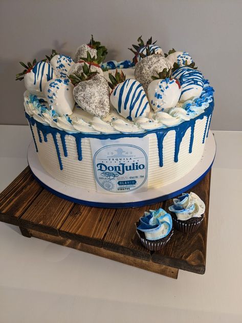 Don Julio themed Birthday cake Don Julio Cake Ideas, Don Julio Cakes, Dipped Berries, Alcohol Cake, Edible Creations, Themed Birthday Cakes, Cupcake Ideas, 21st Birthday, Birthday Cakes