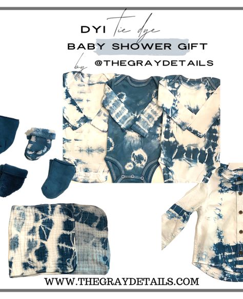 Tie Dye Baby Shower Ideas, Burp Cloths Diy, Navy Baby Showers, Diy Tie Dye, Gifts 2022, Tie Dye Party, Baby Tie, Indigo Tie Dye, Coed Baby Shower