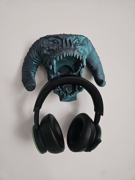 Headphones Holder, 3d Printed Dice, Plastic Sculpture, Monster Head, Dice Holder, Controller Holder, Controller Stand, Headphone Holder, Dice Tower